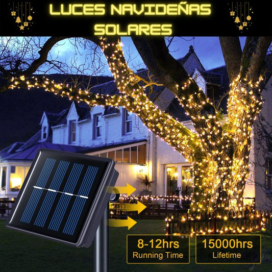 LUCES NAVIDEÑAS CON PANEL SOLAR 25M ⭐+ Envio GRATIS 🎁