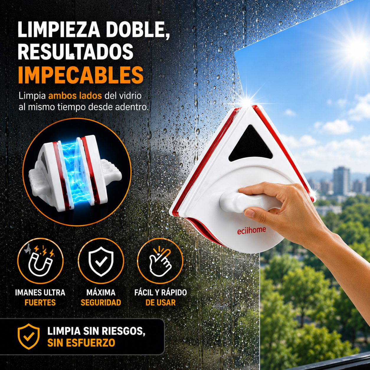 Limpiador magnético de vidrios CLEAN ✔