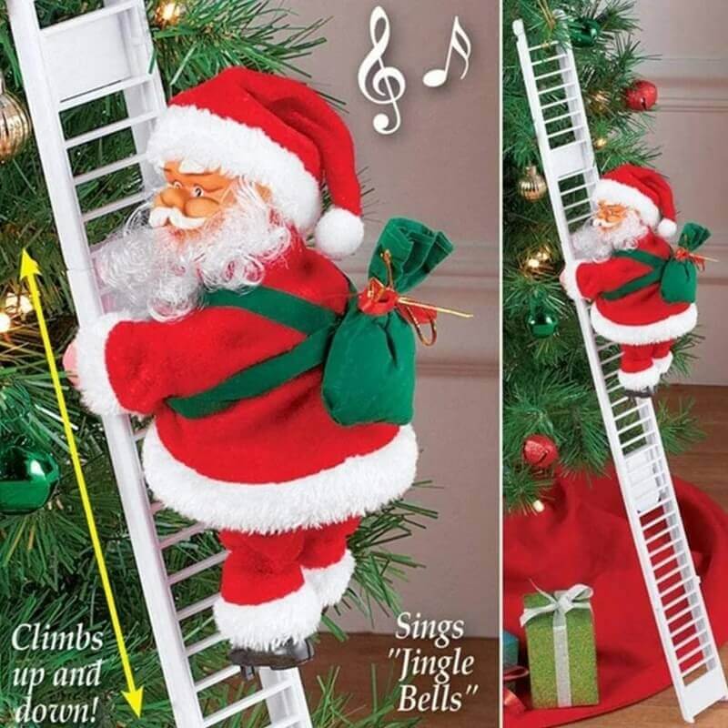 Papá Noel Trepador con Escalera Musical